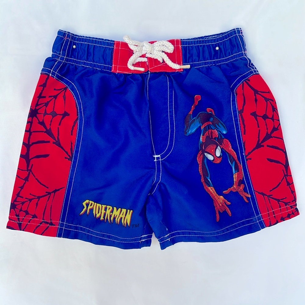 VINTAGE 2004 GENTLY WORN MARVEL SPIDERMAN BOYS SWIM TRUNK SIZE 2T